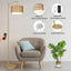 Gold Floor Lamps for Living Room with Remote & Dimmable LED Bulb, Modern Arc Floor Lamp with 3 Color Temperatures - Korvel