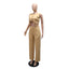 Round Neck Casual Sleeveless Sexy Top with Slim Long Pants Two-Piece Women's Set - Korvel