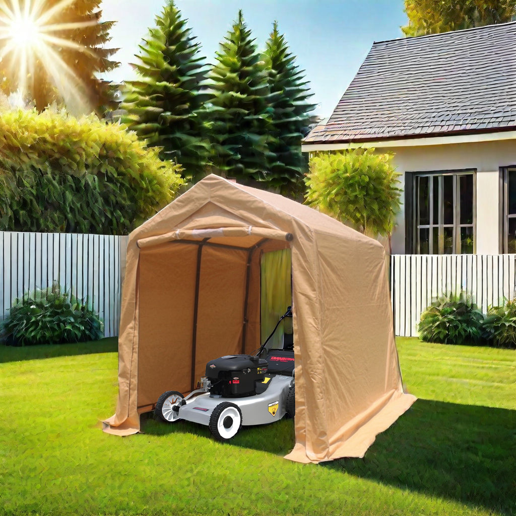 7x12ft Portable Gazebo Storage Shelter with Roll-Up Doors