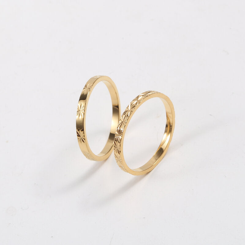 Ring Titanium steel electroplated with 18k gold Shine - Korvel