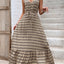 Chic Vintage V-Neck Midi Dress with Tie Waist - Effortlessly Elegant for Every Occasion - Korvel