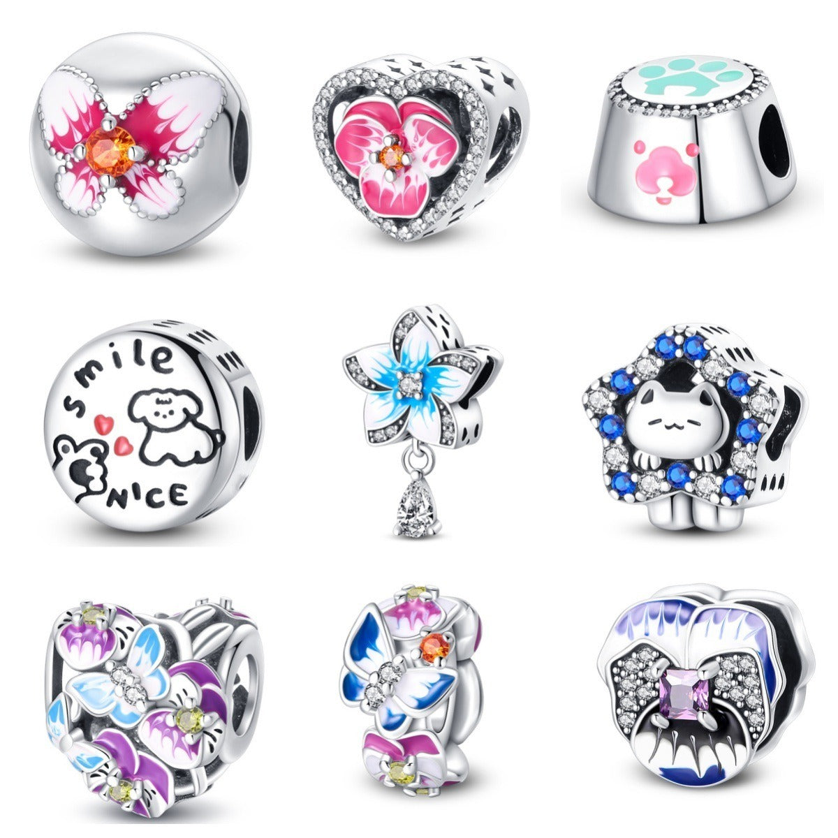 Elegant Butterfly Flower Thread Safety Bead Fixing Clip