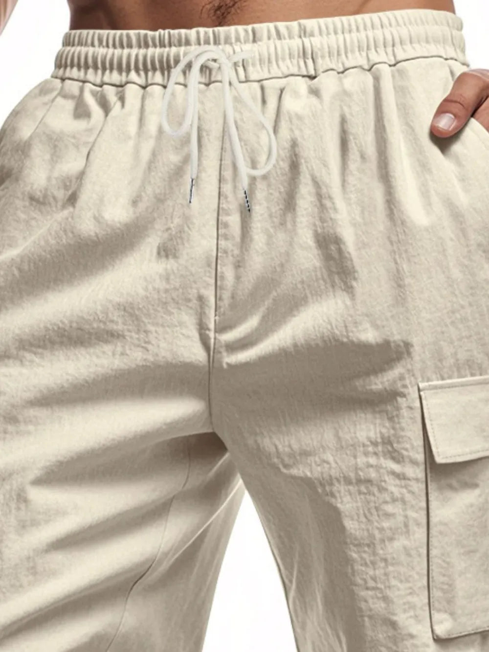 Men's Plus Size Cargo Shorts with Drawstring Waist
