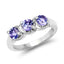 Bague de fiançailles en argent sterling avec tanzanite véritable de 1,05 carat