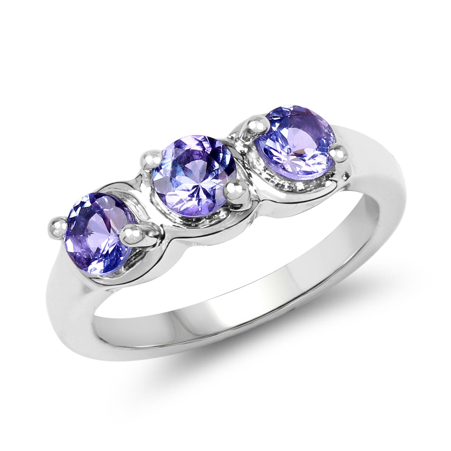 Bague de fiançailles en argent sterling avec tanzanite véritable de 1,05 carat