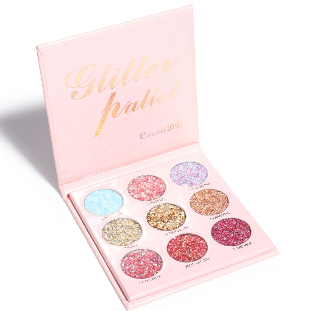 CmaaDu 9 Shades of Glitter Eyeshadow Makeup Matte and Metallic Glitter Glitter Powder - Korvel