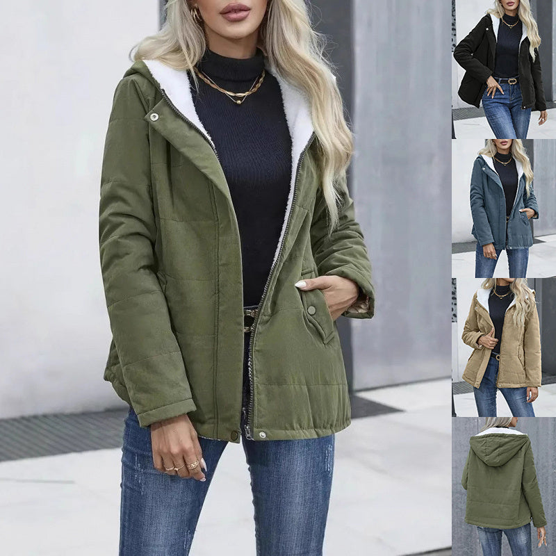 Manteau à capuche doublé en polaire - Parka d'hiver élégante pour femmes