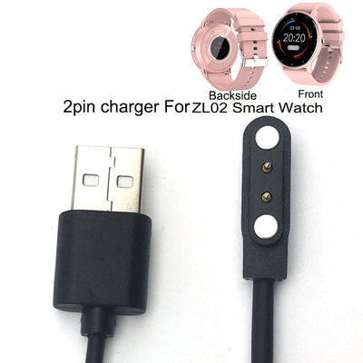 high quality Magnetic Charging Cable wire For ZL02 Smart Watch bracelet 2 Pin Black Power Charger Data Cables - Korvel