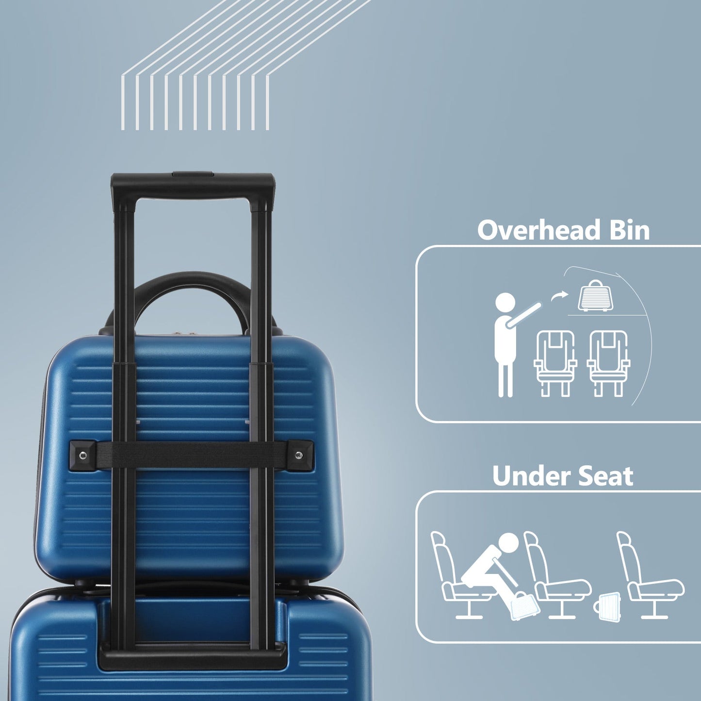 Carry-on Luggage 20 Inch Front Open Luggage Lightweight Suitcase with Front Pocket and USB Port, 1 Portable Carrying Case - Korvel