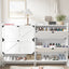 Elegant White Shoe Cabinet with 2 Flip Drawers