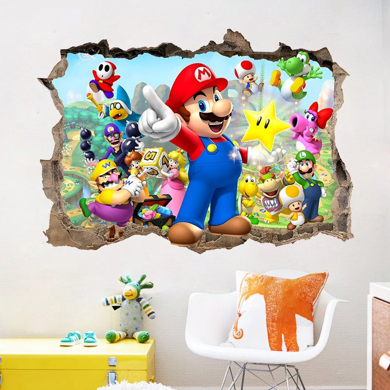 3D Wall Piercing Mary Full Staff Wall Stickers Living Room Bedroom Kindergarten Decoration Background Wall - Korvel