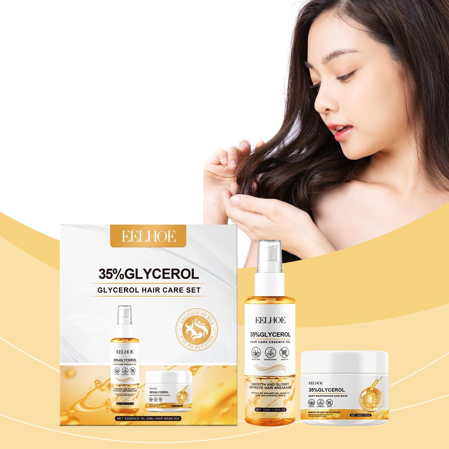 Set de Cuidado Capilar Nutritivo con Glicerina para Cabello Hidratado