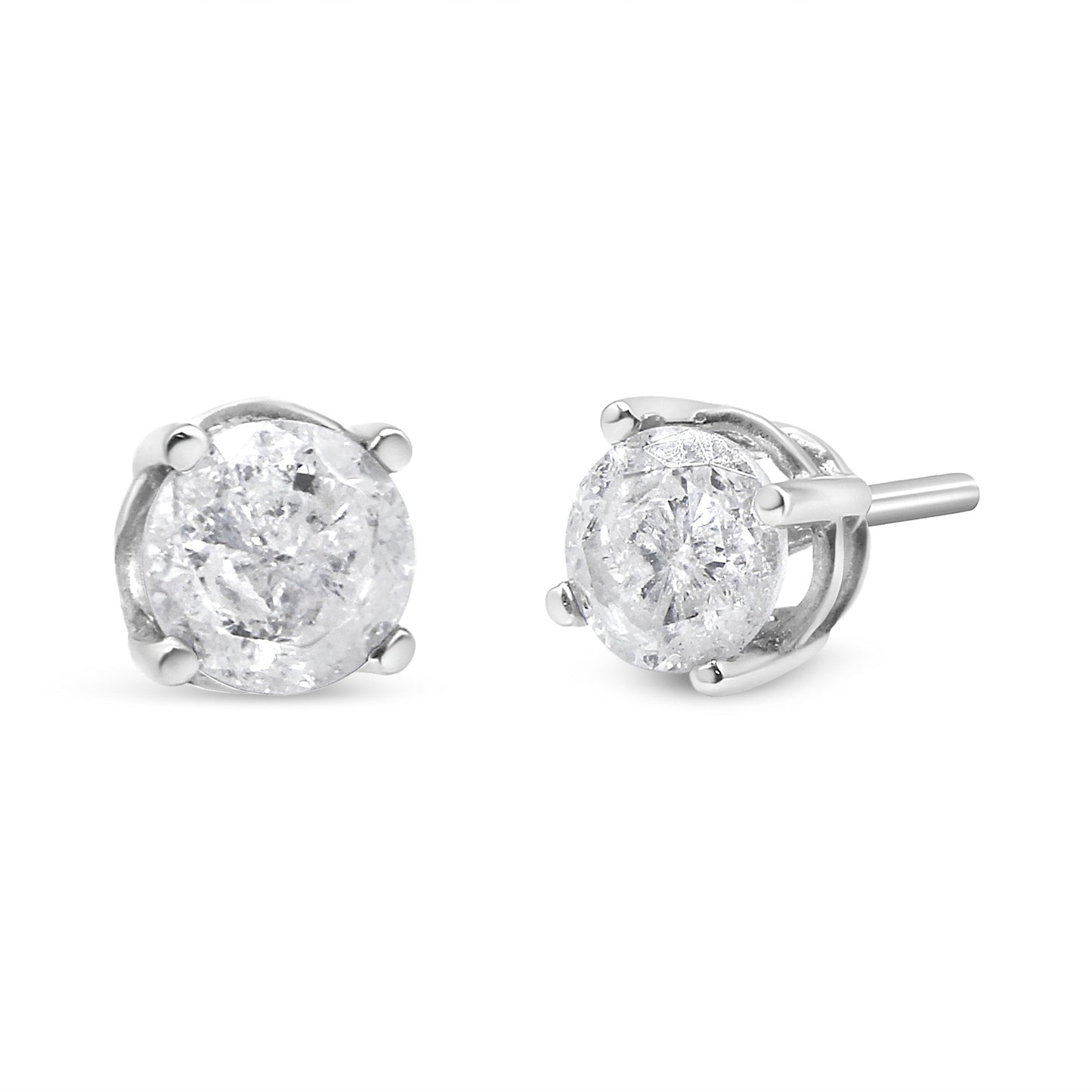 14K White Gold Lab Grown Diamond Classic Stud Earrings