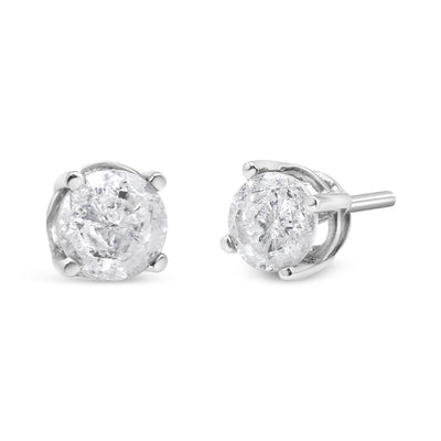 Pendientes de Stud Clásicos de Diamante Creado en Laboratorio de Oro Blanco de 14K