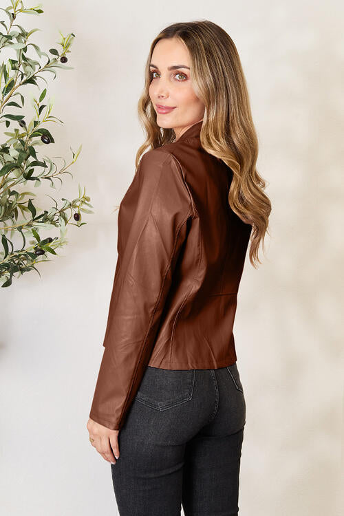 Veste zippée classique à col pour femmes pour une élégance au quotidien
