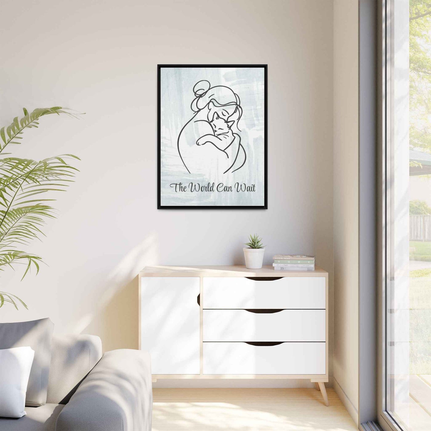 L'impression sur toile Chat Le Monde Peut Attendre