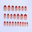 European and American style red French manicure, simple and atmospheric, removable finished wearable nails, fake nail pieces - Korvel