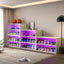 Off white Glass Door Shoe Box Shoe Storage Cabinet For Sneakers With RGB Led Light - Korvel