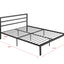 Queen Size Metal Bed Frame with Headboard Charcoal Grey - Korvel