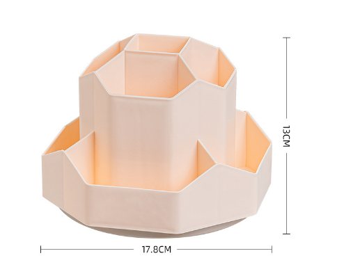 Large capacity rotatable pen holder plastic storage box rotating desktop stationery multifunctional office - Korvel