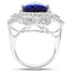 Bague en Or Blanc 18K avec Tanzanite et Diamants Blancs de 11,68 Carats