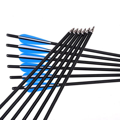 Musen 12Pcs 17" Carbon Crossbow Arrows with Broadheads