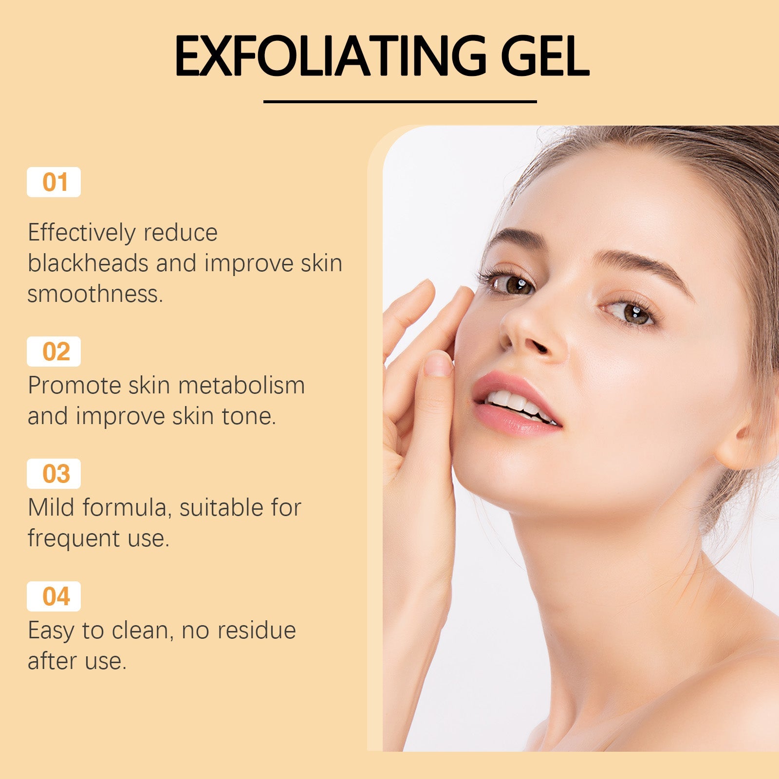 Enzymes Exfoliating Brightening Gel, Gentle Exfoliating Cleansing Gel Deeply Purifies Pores, Removes Blackheads And Brightens Skin - Korvel