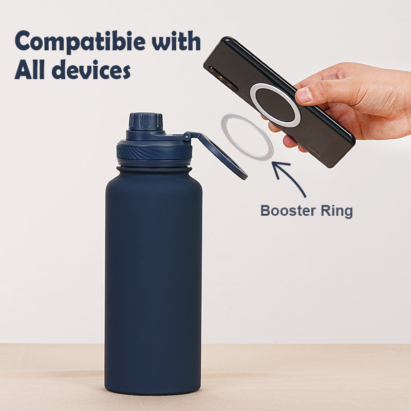 Support de téléphone magnétique et bouteille d'eau en acier inoxydable isolée