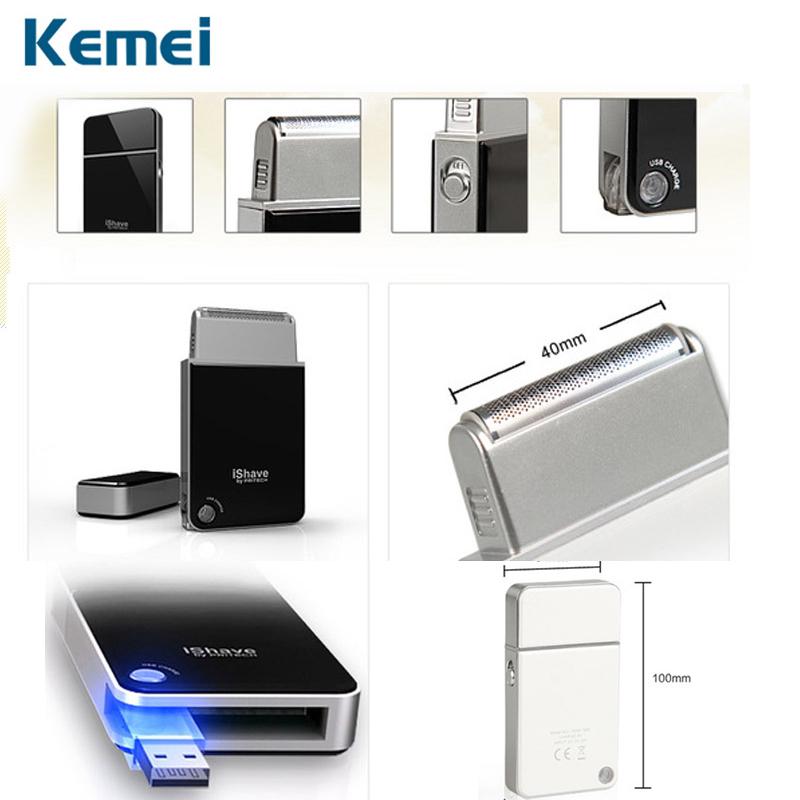 Kemei Mini Portable Men's Electric Shaver USB Charging Reciprocating Razor Beard Trimmer Shaving - Korvel