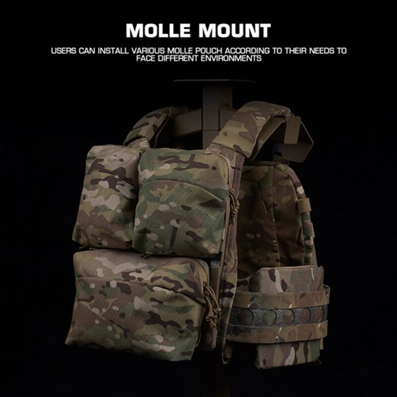 Lightweight MOLLE Back Panel for Tactical Vests