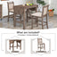 TOPMAX 3-Piece Wood Counter Height Drop Leaf Dining Table Set with 2 Upholstered Dining Chairs for Small Place, Brown - Korvel