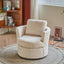 Rotating bucket chair living room comfortable circular sofa chair 360 degree rotating bucket club chair armchair (beige) - Korvel