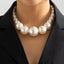 European and American Jewelry Retro Beaded Chain Necklace for Women Ethnic Imitation Pearls Design Necklaces Statement Jewelry - Korvel