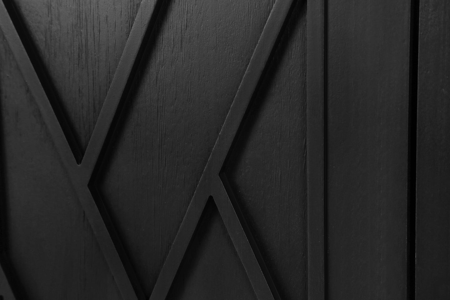 4 Door Wooden Twill Sideboard - Vintage Black & Dark Walnut
