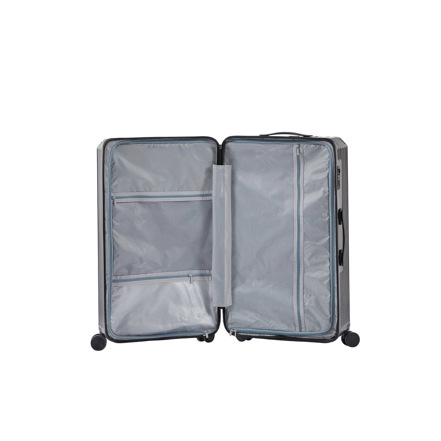 Luggage Set 4 pcs (20"/24"/29"/Travel Bag), PC+ABS Durable Lightweight Luggage with Collapsible Cup Holder TSA Lock, Black - Korvel