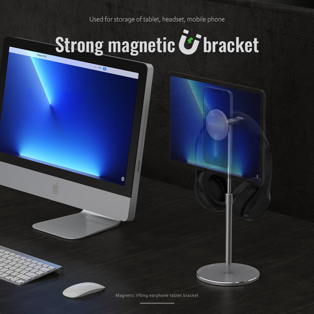Face Disc Lift Hanging Headphone Bracket Suitable For Apple ipad Mobile Phone Tablet Universal Magnetic Bracket - Korvel