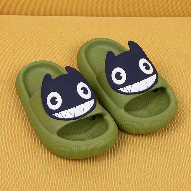 Big-Eyed Black Cat Cartoon Sandals One-Piece Soft Bottom Soft Face Parent-Child Amazon Baby Children's Slippers - Korvel