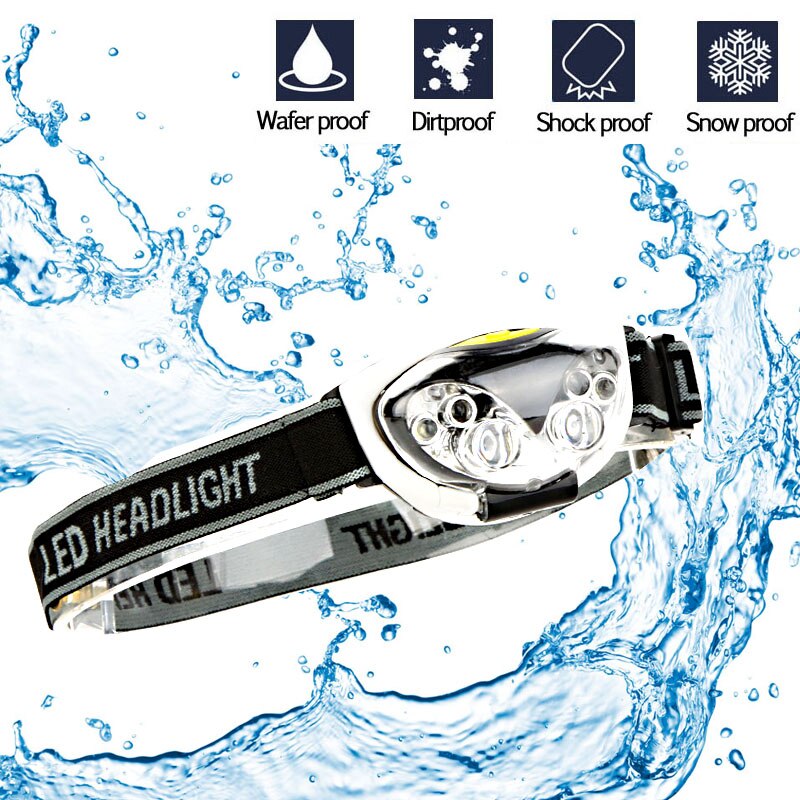 LED Headlight Head Bike Lamp Light Infrared Ray Mini Waterproof 800Lm 3 Modes 3xAAA battery Headlamp With Headband - Korvel