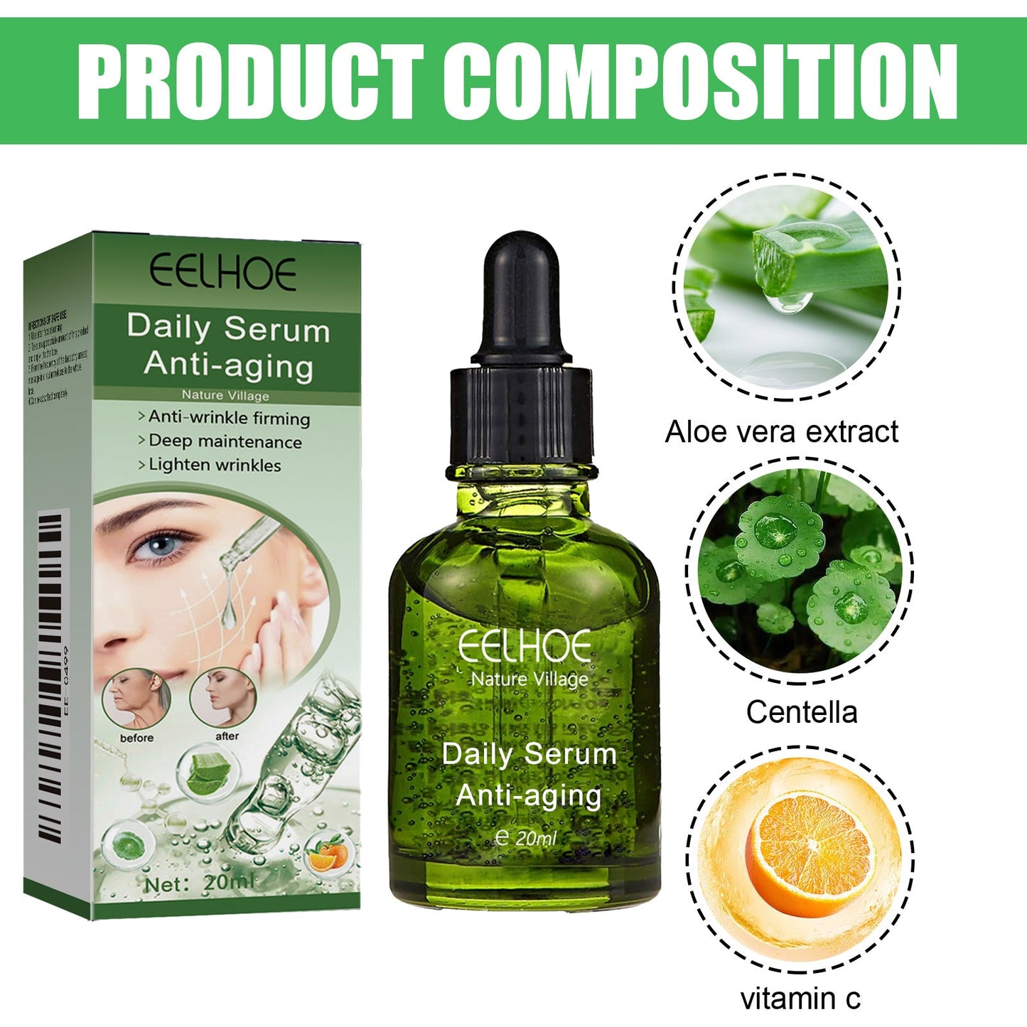 Deep Anti-Wrinkle Serum, Facial Firming Reduces Fine Lines And Wrinkles, Shrinks Pores And Improves Skin - Korvel