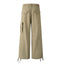 Pantalons cargo décontractés pour hommes à jambe droite avec design plissé
