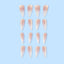 Milky white powder gradient long drop-shaped manicure, high-end fake nail patch wearable nail patch - Korvel
