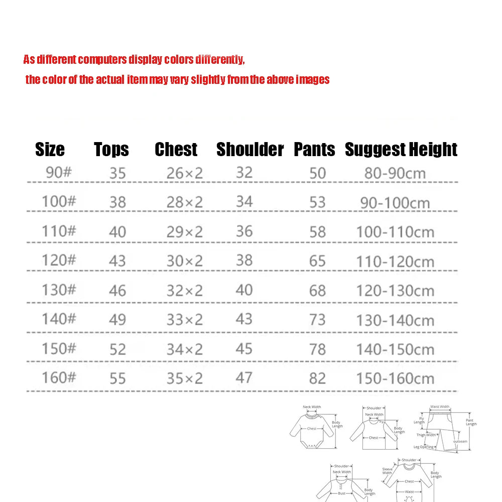 2-Piece Set Soft Cotton Pajamas Children Boys Girls Baby Spring Autumn Cartoon Long Sleeve Home Sleepwear Set 2-10Y - Korvel