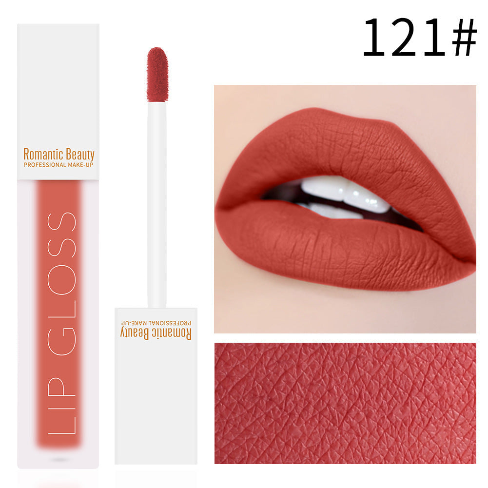 Romantic Beauty Velvet Matte Lip Glaze Non-Stick Lip Gloss - Korvel