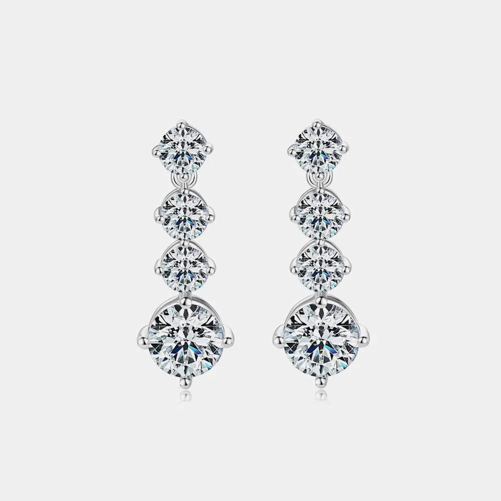 Boucles d'oreilles en argent sterling 925 de 4 carats en moissanite