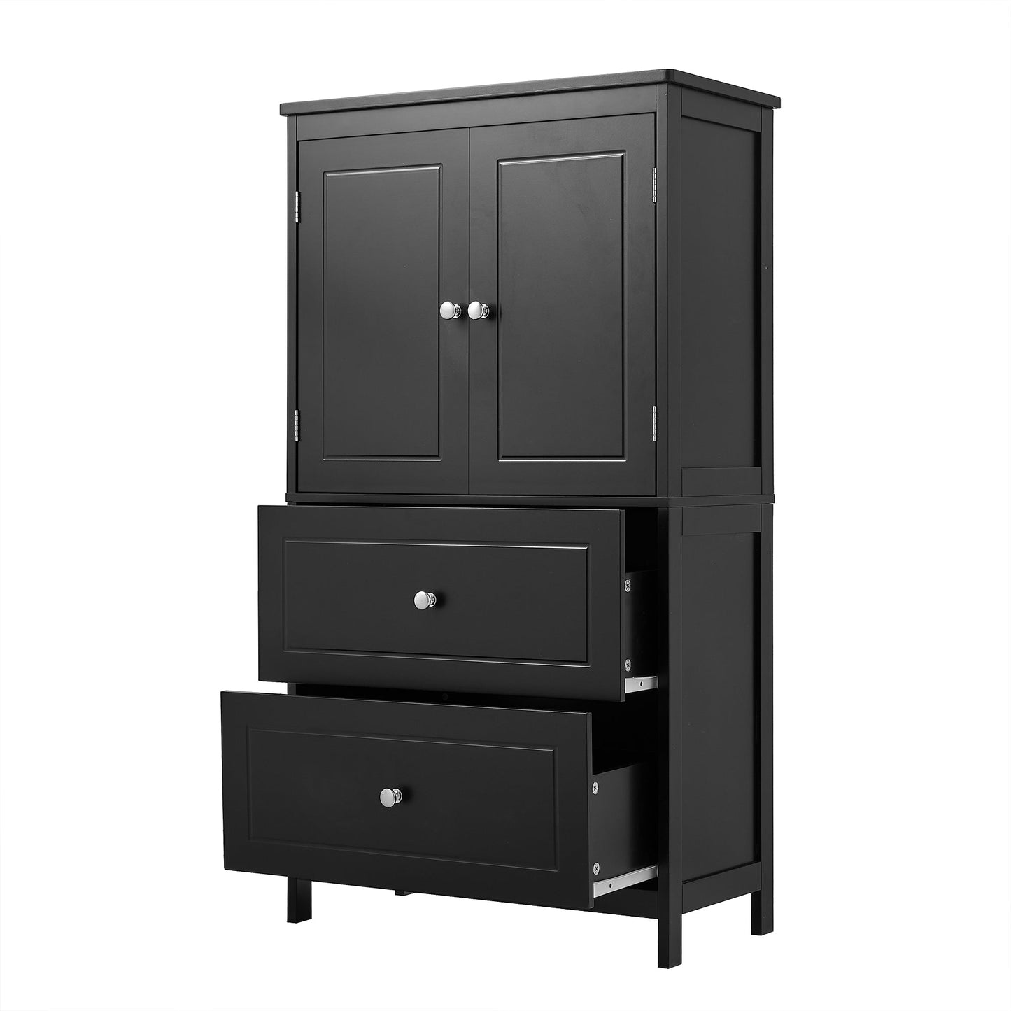Armoire de rangement de salle de bain noire élégante avec étagère réglable