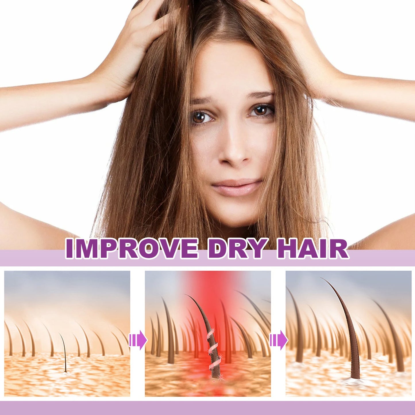 Cápsulas Esenciales de Aceite para el Cuidado del Cabello Púrpura