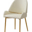 Dining Chair with PU Leather Beige color metal legs (Set of 2)（Foam + Beige + Meta） - Korvel