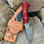 Precision Hunting Skinning Knife – 10" Damascus Steel Blade with Elegant Pakkawood Handle & Leather Sheath - Korvel