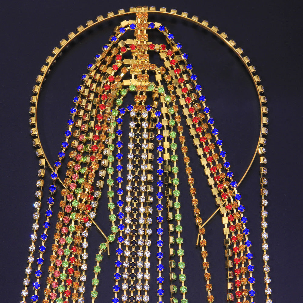 Rhinestone Long Tassel Headpiece - Premium Hair Accessory