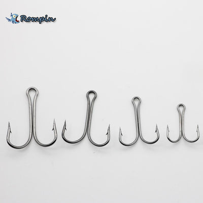 Rompin 50pcs/lot 9908 Double Fishing Hooks Small Fly Tying Double Dual Fishing Hook For Jig Size 1 2 4 6 8 - Korvel